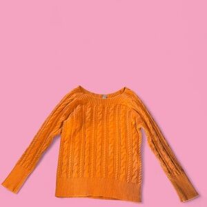 2000s JCPenney Vibrant Orange Cable Knit Sweater